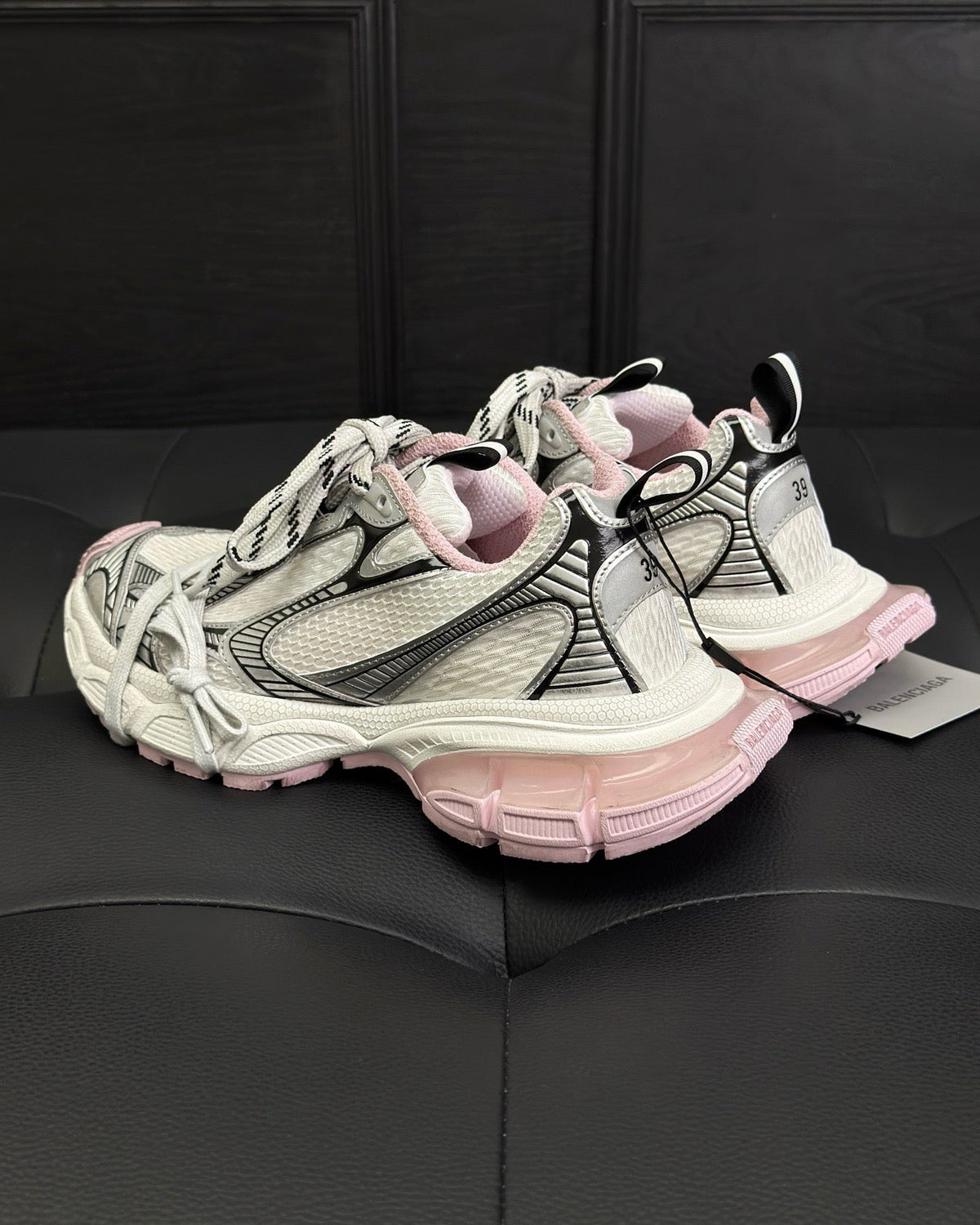 Caged Panel Runner Cream and Pink Sneakers