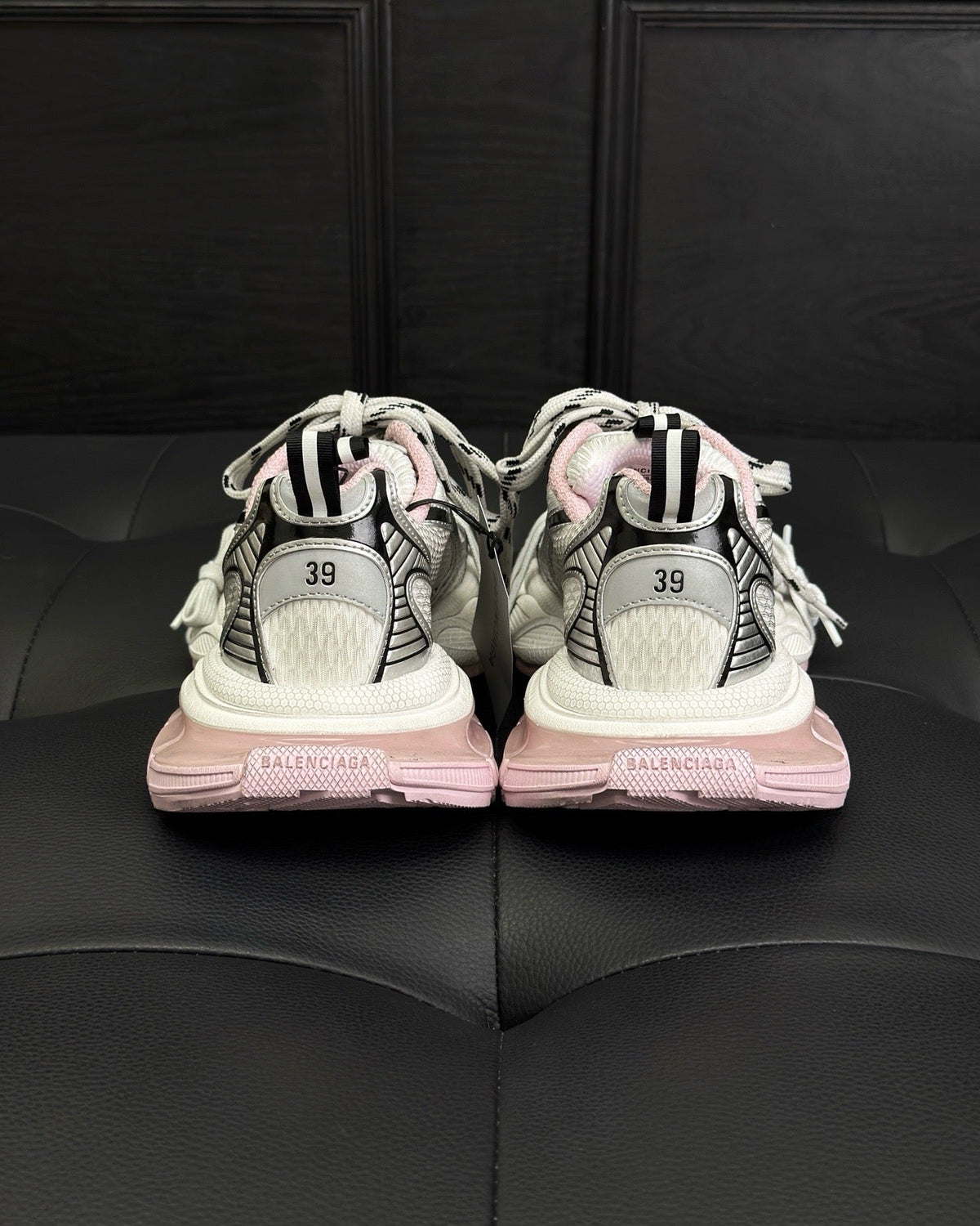 Caged Panel Runner Cream and Pink Sneakers