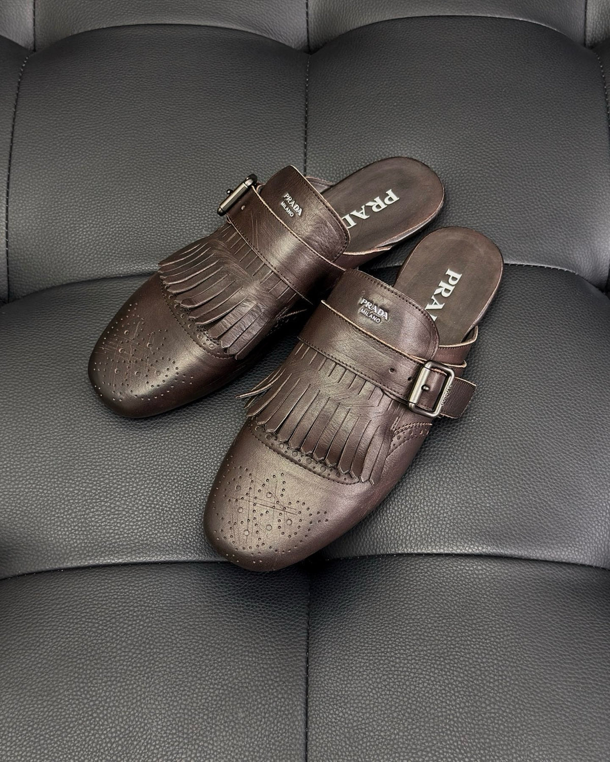 Dark Brown and Black Mules