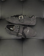 Grauer Wildleder-Monk-Schuh mit doppelter Schnalle - Herren