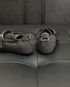 Grauer Wildleder-Monk-Schuh mit doppelter Schnalle - Herren