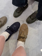 Grauer Wildleder-Monk-Schuh mit doppelter Schnalle - Herren
