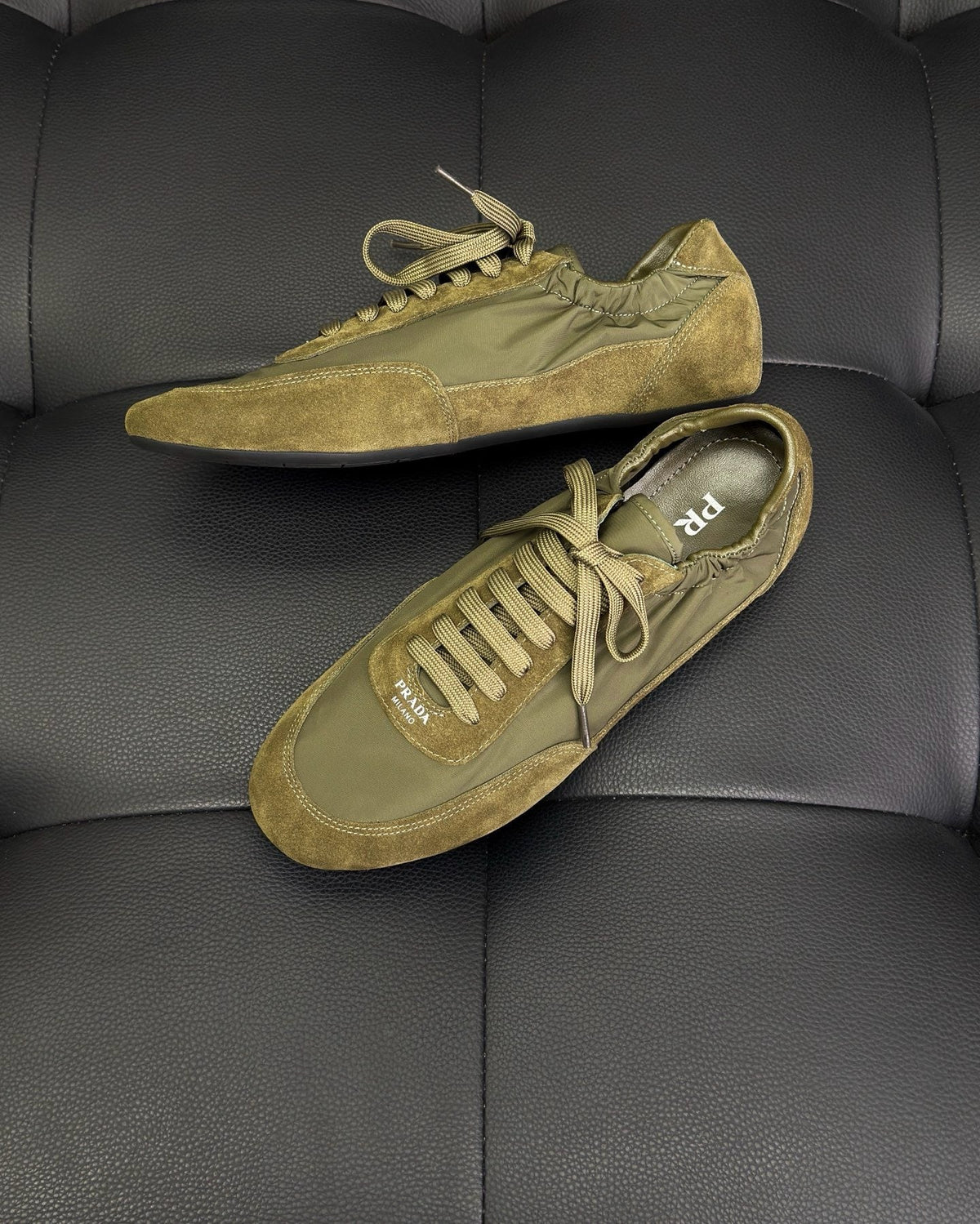 Dunkelgrüne Derbyschuhe – Herren
