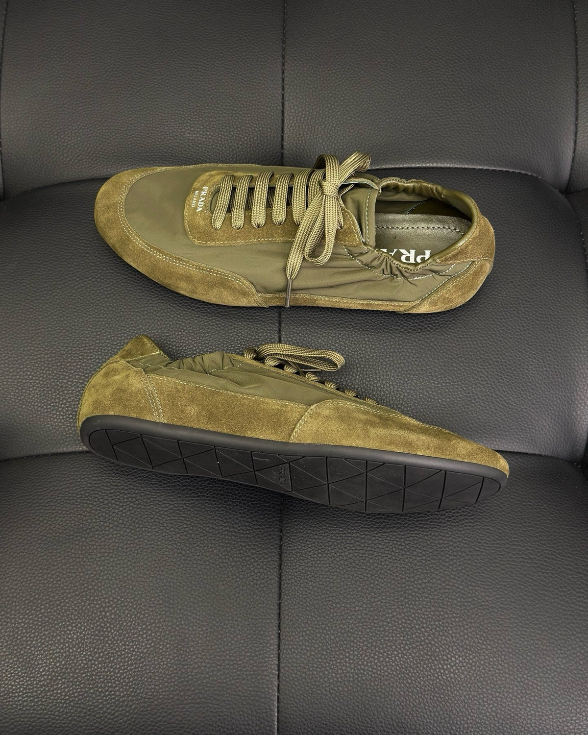 Dunkelgrüne Derbyschuhe – Herren