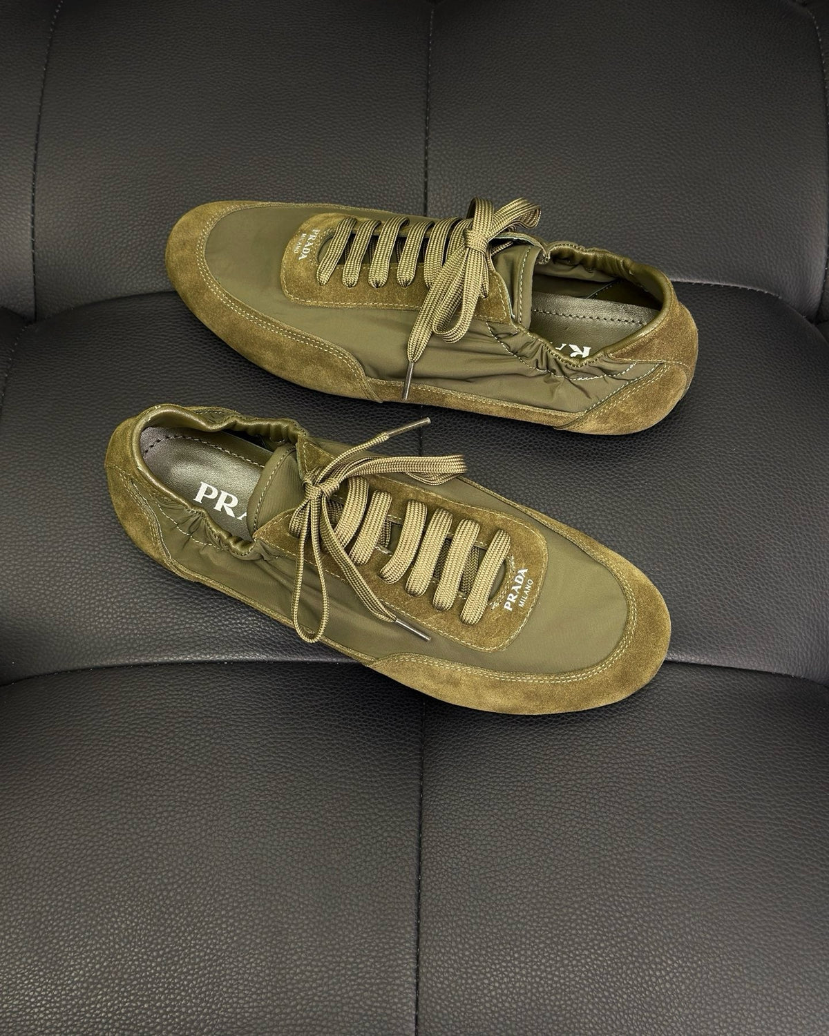 Dunkelgrüne Derbyschuhe - Herren