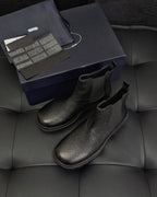 Black Suede Plain Chelsea Boot - Men's