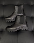 Black Suede Plain Chelsea Boot - Men's