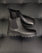 Black Suede Plain Chelsea Boot - Men's