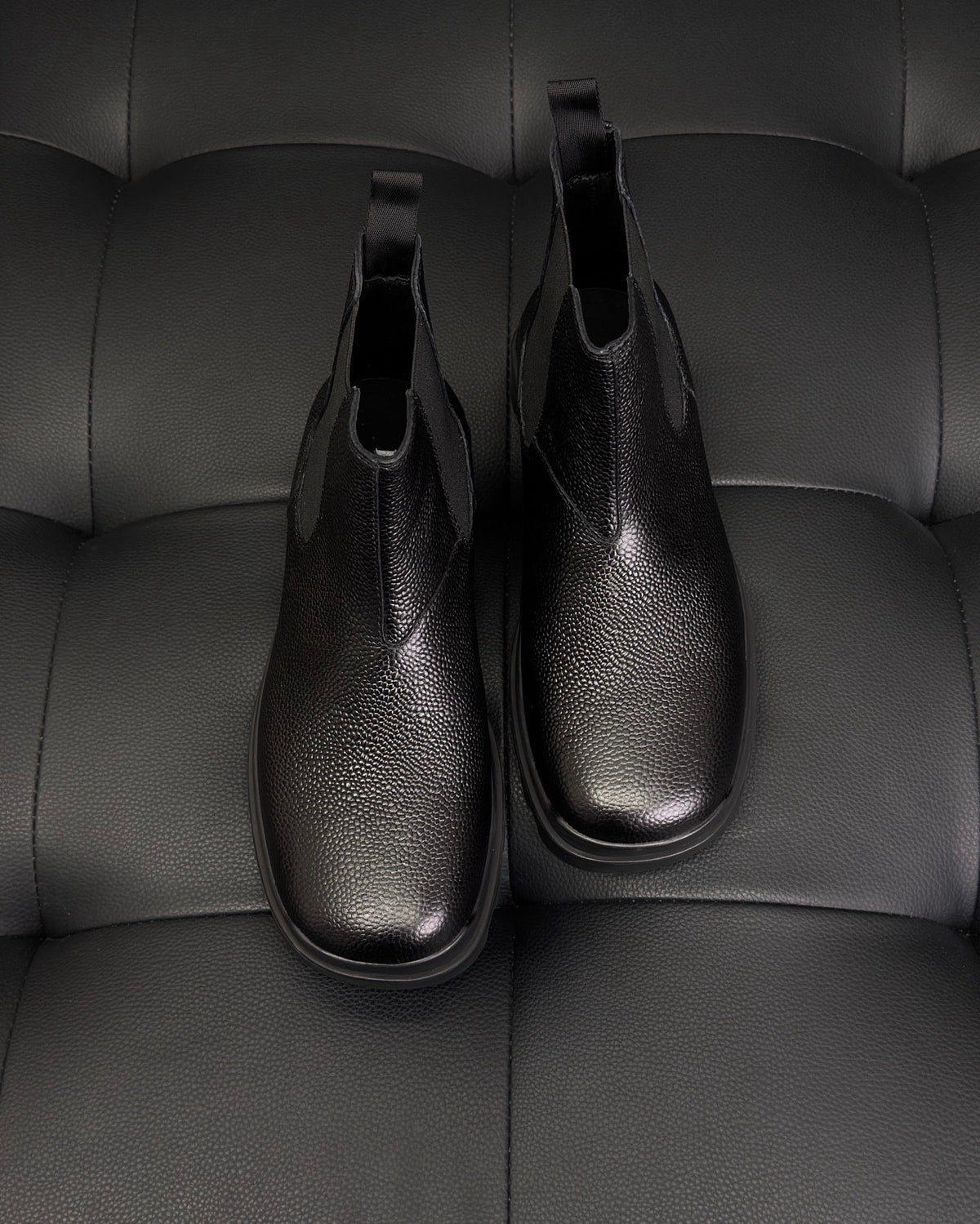 Black Suede Plain Chelsea Boot - Men's