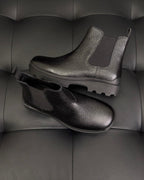 Black Suede Plain Chelsea Boot - Men's