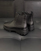 Black Suede Plain Chelsea Boot - Men's