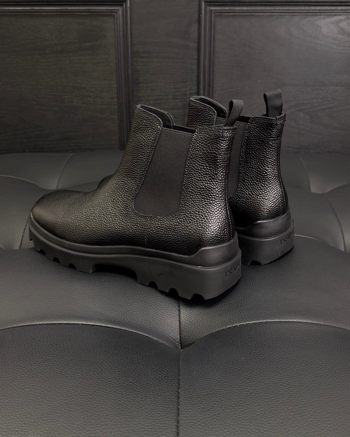 Black Suede Plain Chelsea Boot - Men's