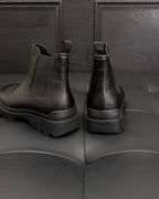 Black Suede Plain Chelsea Boot - Men's