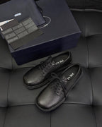 Schwarz-gelbe Derby-Schuhe – Herren