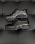 Schwarz-gelbe Derby-Schuhe – Herren
