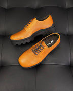Schwarz-gelbe Derby-Schuhe – Herren