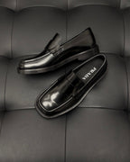 Black Patent Plain Loafer - Men's