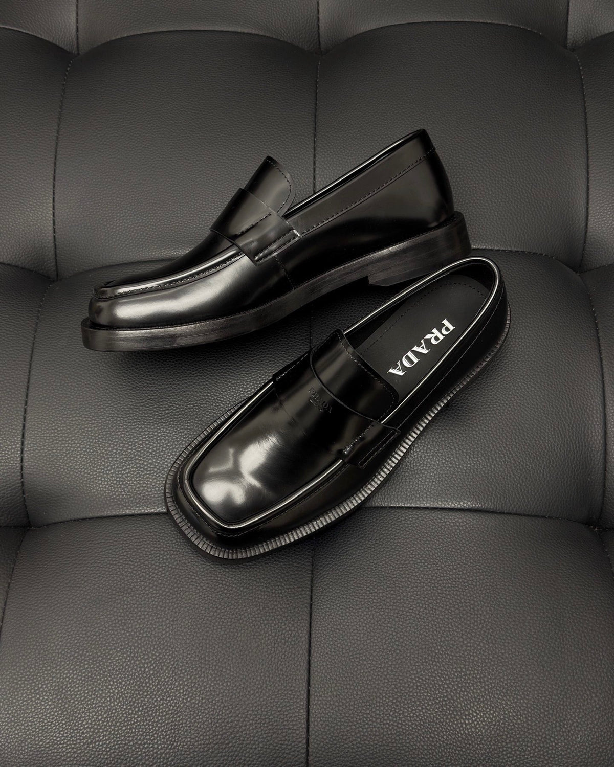 Black Patent Plain Loafer - Men's