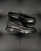 Black Patent Plain Loafer - Men's