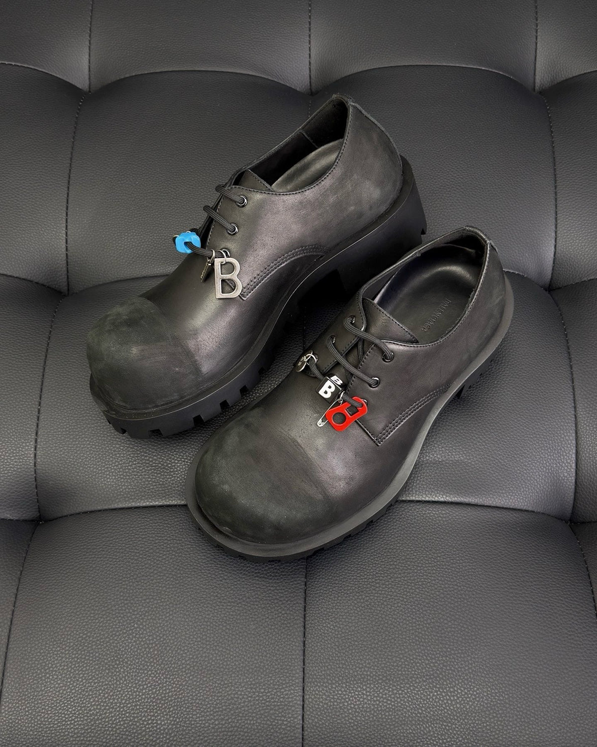 Black Derby Shoes - Men's