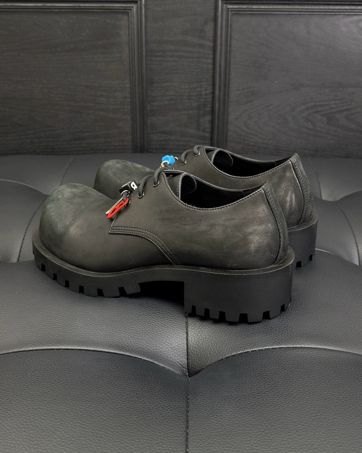 Black Derby Shoes - Men's