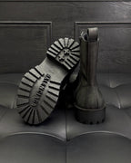Black Suede Charm Combat Boot - Men's