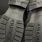 Black Leather Zip Combat Boot - Men's