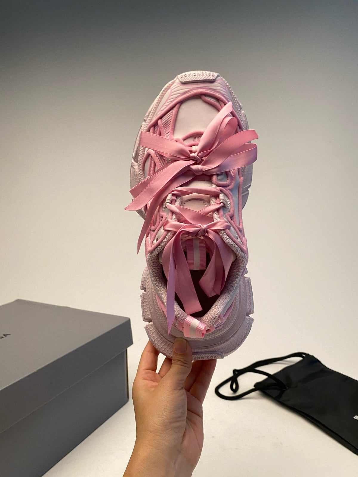 Pink Mesh-Einsätze klobig - Damen