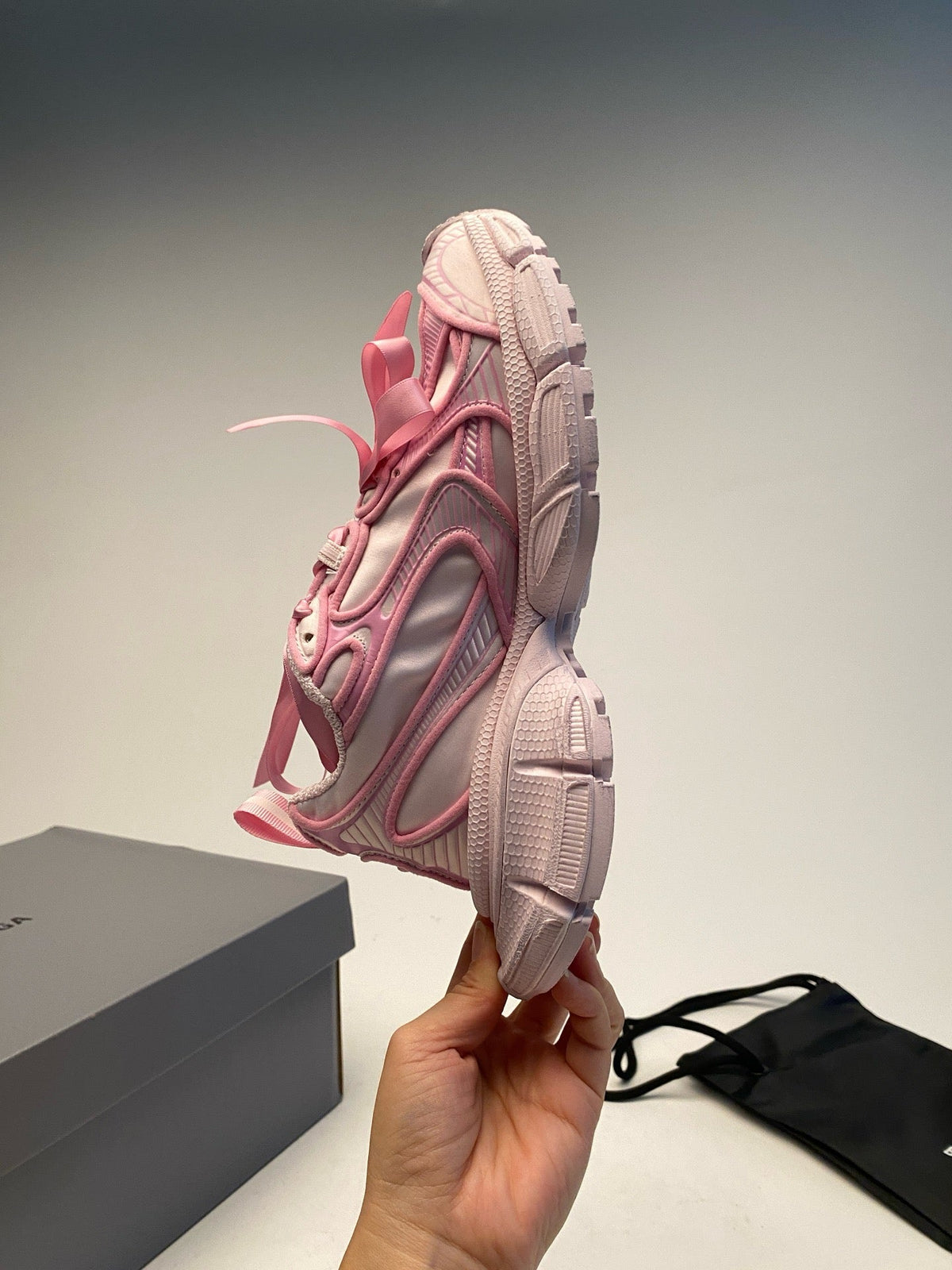 Pink Mesh-Einsätze klobig - Damen
