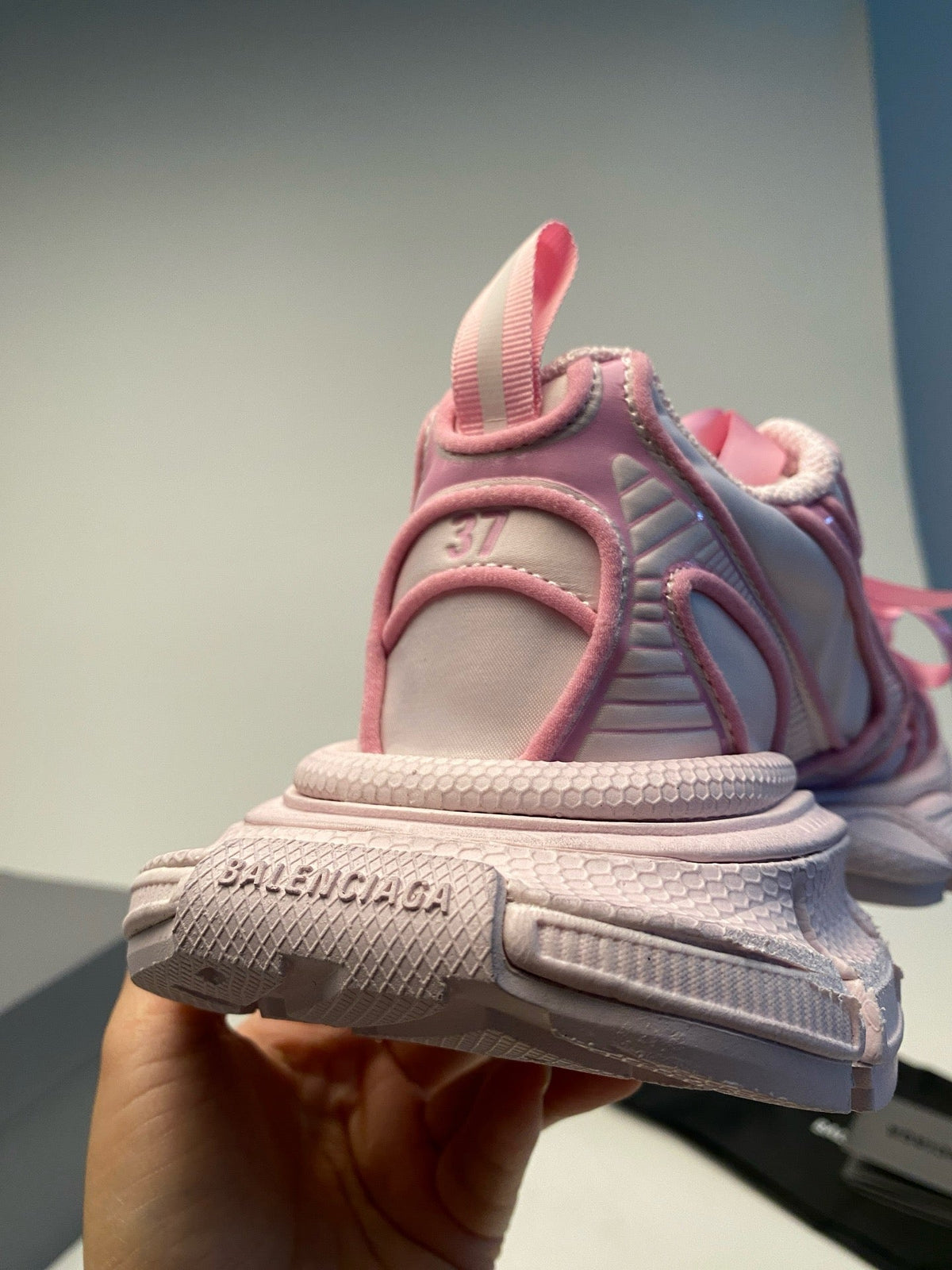 Pink Mesh-Einsätze klobig - Damen