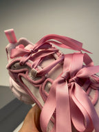 Pink Mesh-Einsätze klobig - Damen