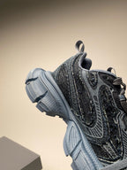 Caged Panel Runner Blue Grey Sneakers