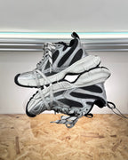 Caged Panel Runner White and Black Sneakers