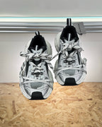 Caged Panel Runner White and Black Sneakers