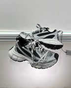 Caged Panel Runner White and Black Sneakers