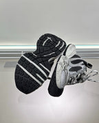 Caged Panel Runner White and Black Sneakers