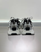 Caged Panel Runner White and Black Sneakers