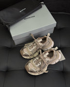 Caged Panel Runner Cream Sneakers