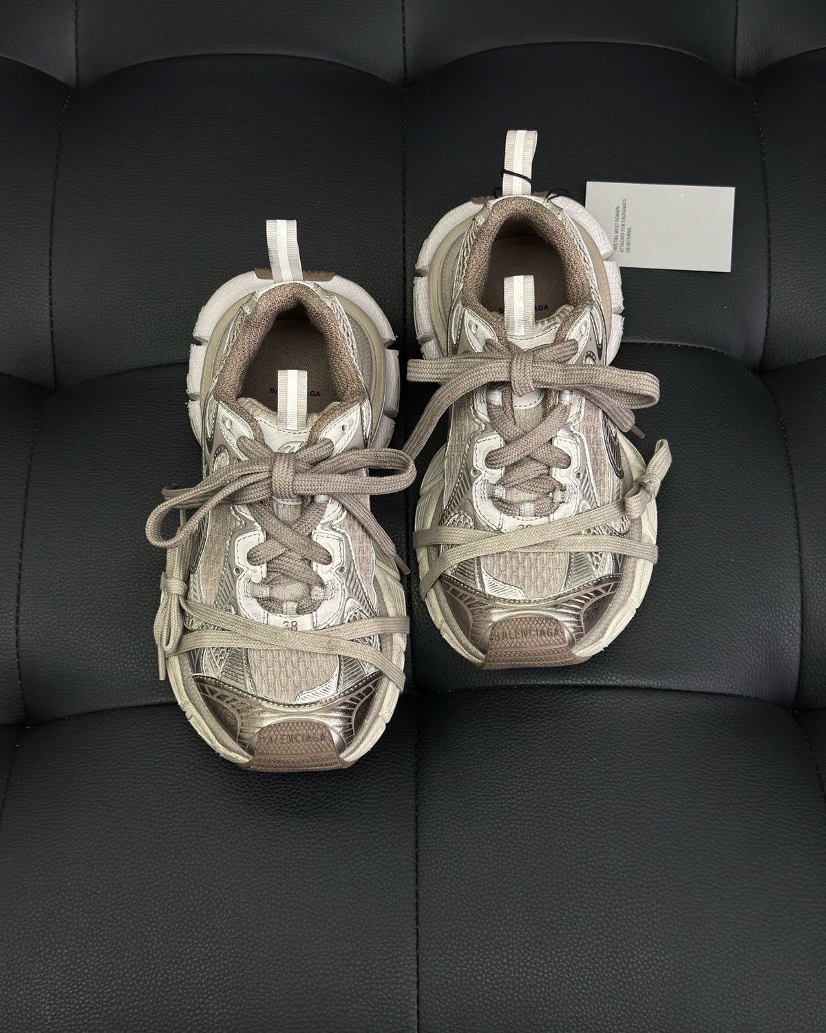 Caged Panel Runner Cream Sneakers