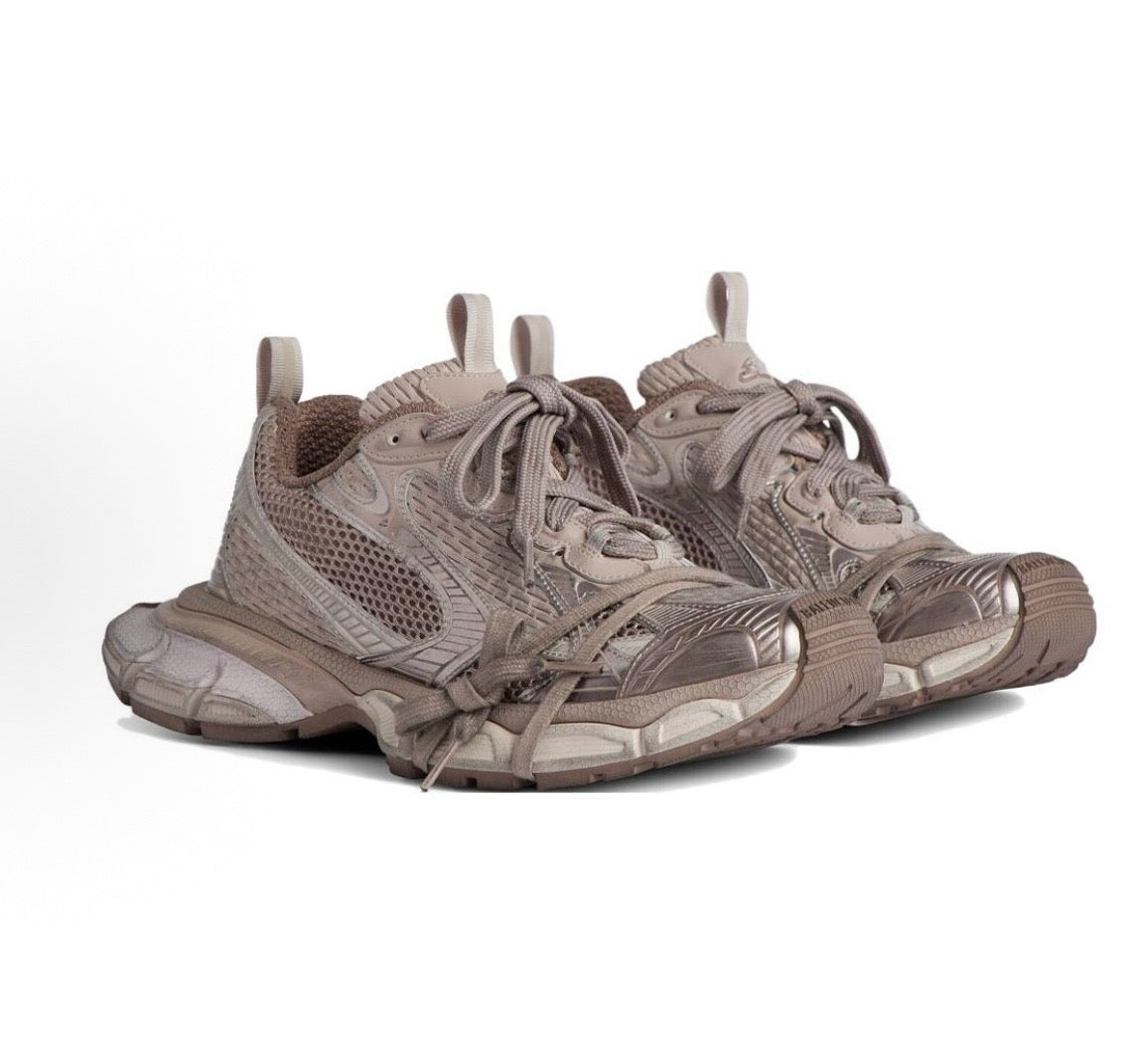 Caged Panel Runner Cream Sneakers