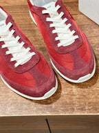 Rote Leder-Low-Top-Sneaker – Damen