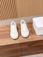 White Leather Cupsole Low-Top - Women's