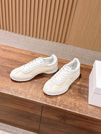 White Leather Cupsole Low-Top - Women's
