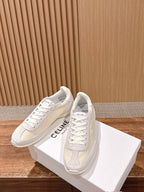 White Leather Cupsole Low-Top - Women's