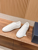 White Leather Cupsole Low-Top - Men's