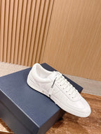 White Leather Cupsole Low-Top - Men's