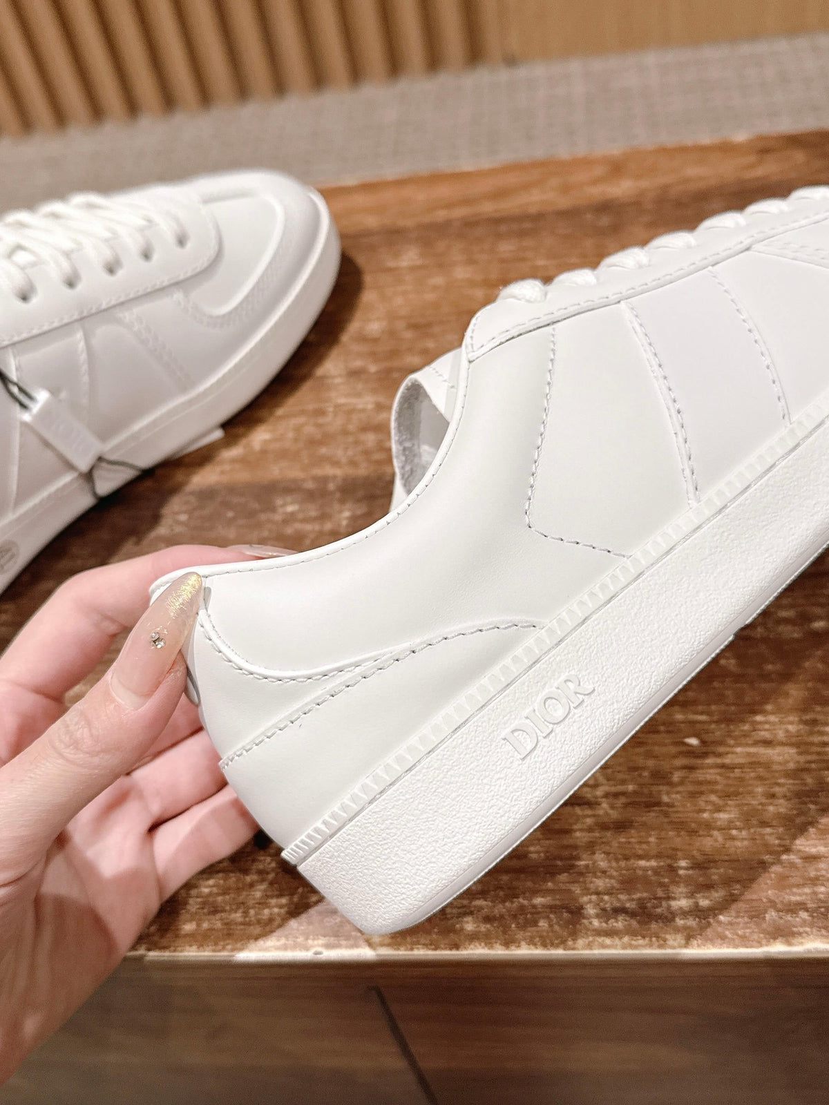 White Leather Cupsole Low-Top - Men's