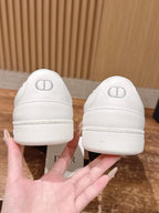 White Leather Cupsole Low-Top - Men's