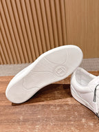 White Leather Cupsole Low-Top - Men's