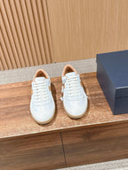 Leder-Sneaker Low-Top Weiß und Schwarz – Herren